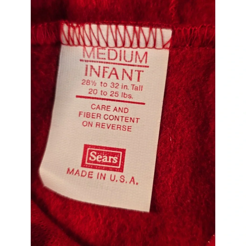 Vintage Sears 18-24m Medium Red Hooded Varsity Jacket Pants Set 80s Athleisure